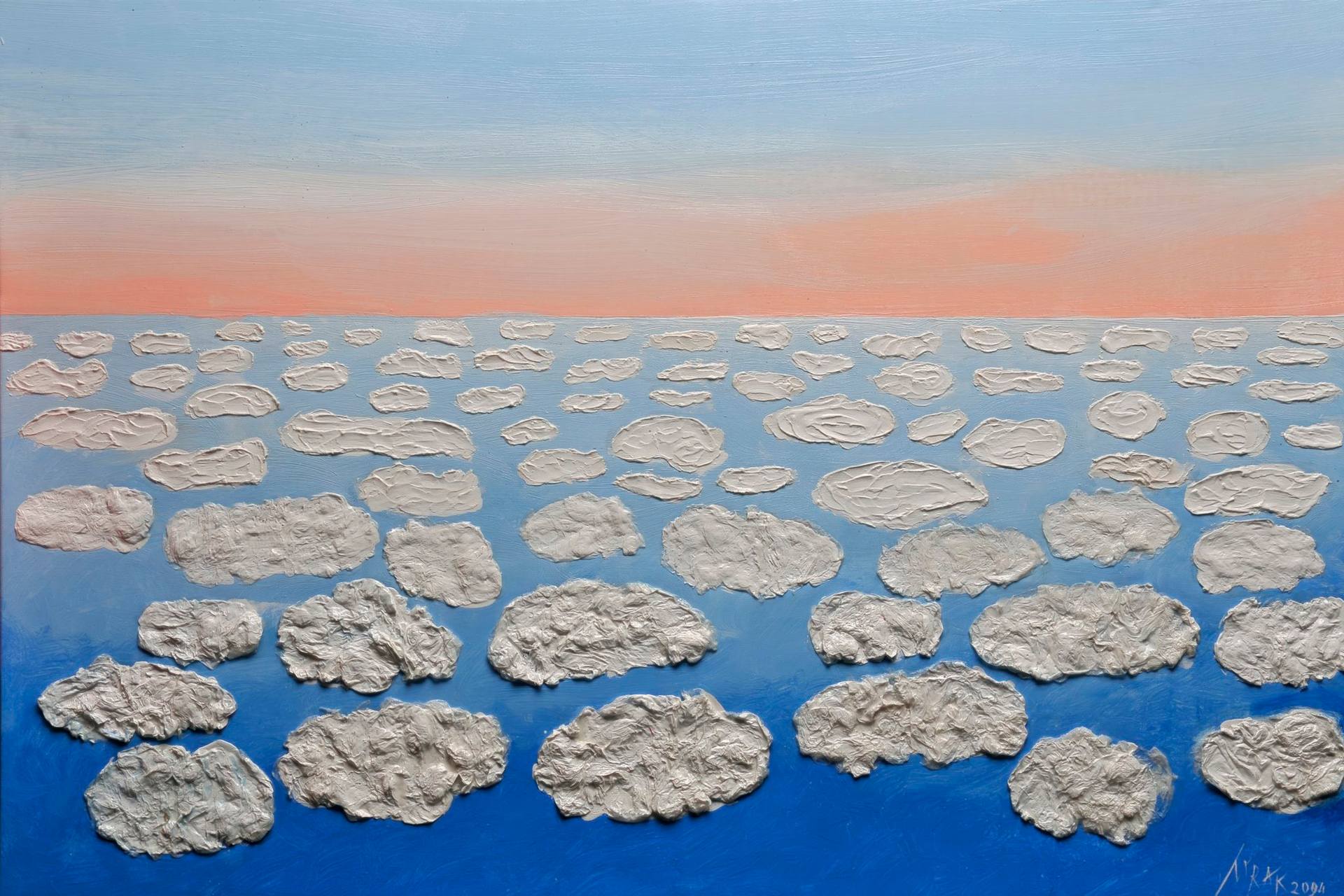 Based on Georgia O'Keeffe Sky above Clouds Painting by Mihails