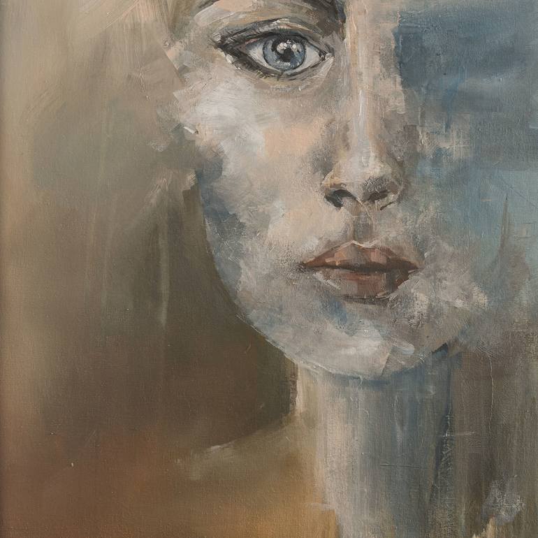 Original Abstract Portrait Painting by Agnieszka Potocka-Makoś