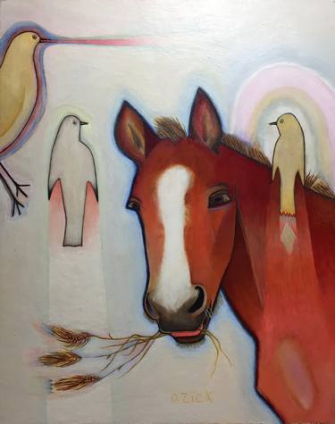 Original Expressionism Animal Painting by Debbie Zick