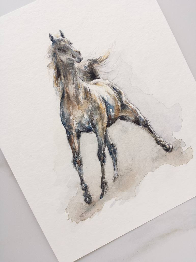 Original Expressionism Horse Drawing by Georgi Todorov