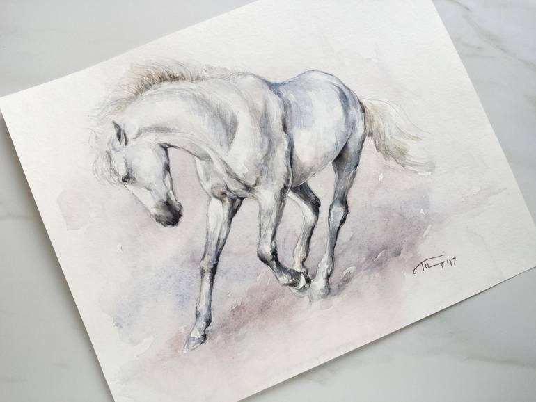 Original Expressionism Horse Drawing by Georgi Todorov