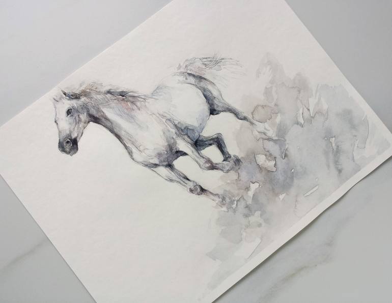 Original Expressionism Horse Drawing by Georgi Todorov