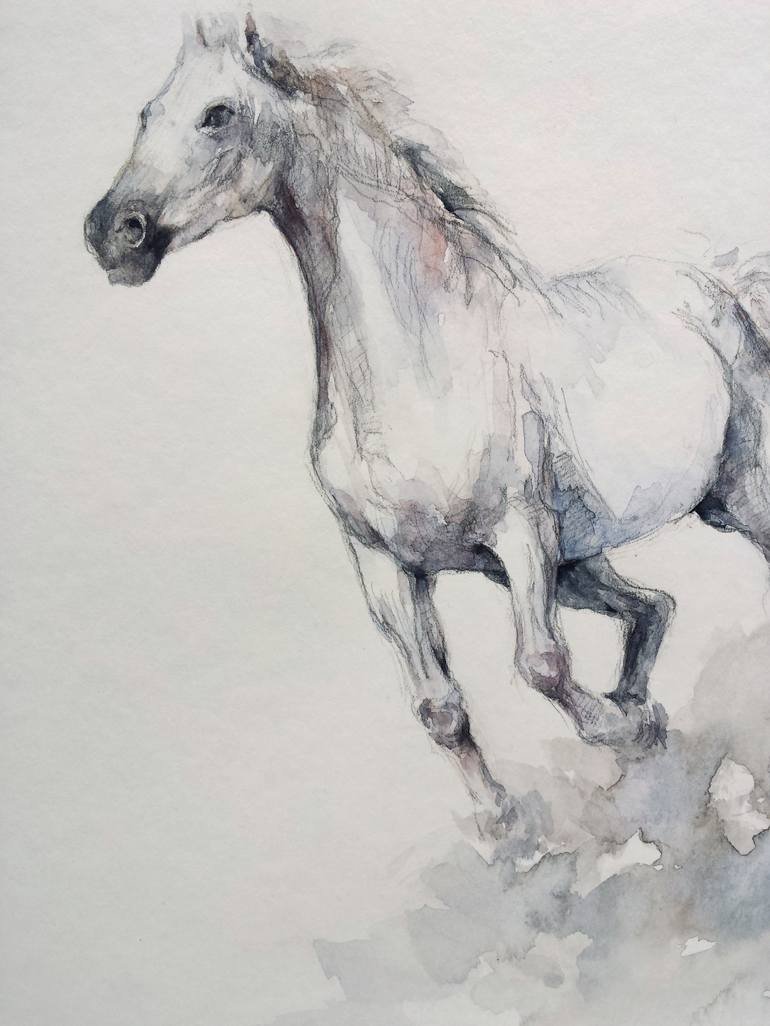 Original Expressionism Horse Drawing by Georgi Todorov