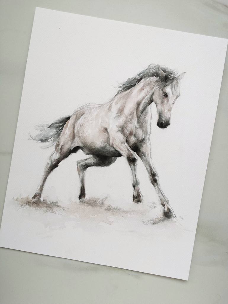 Original Expressionism Horse Drawing by Georgi Todorov