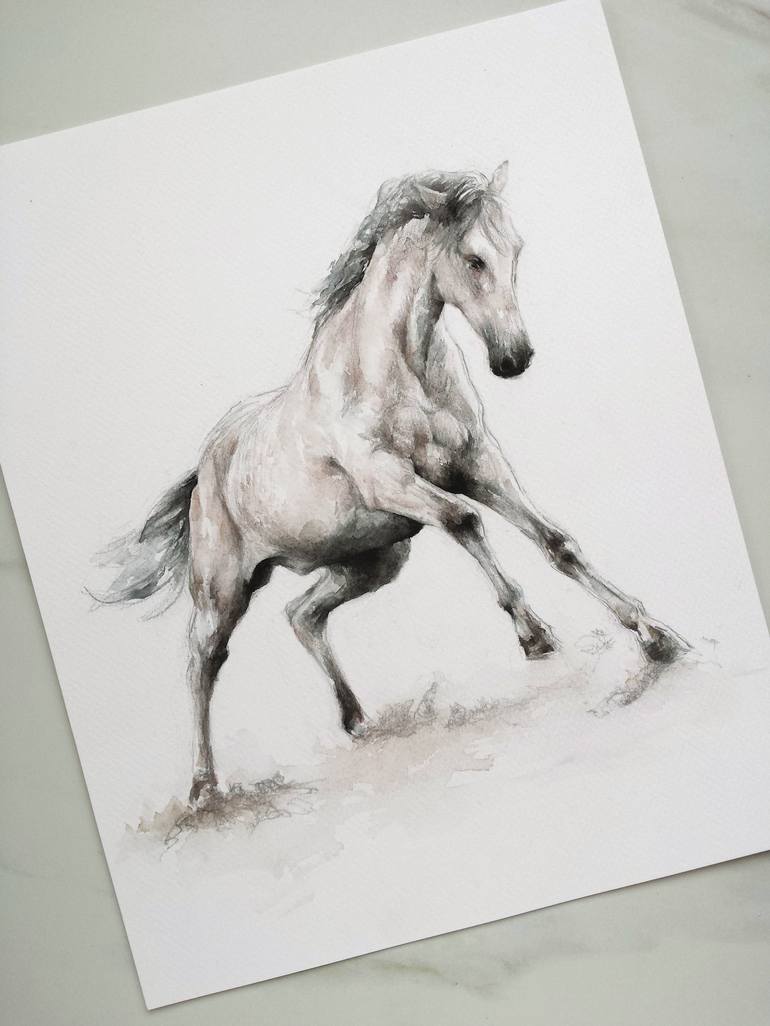 Original Expressionism Horse Drawing by Georgi Todorov