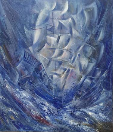 Print of Fine Art Sailboat Paintings by simakov vladimir