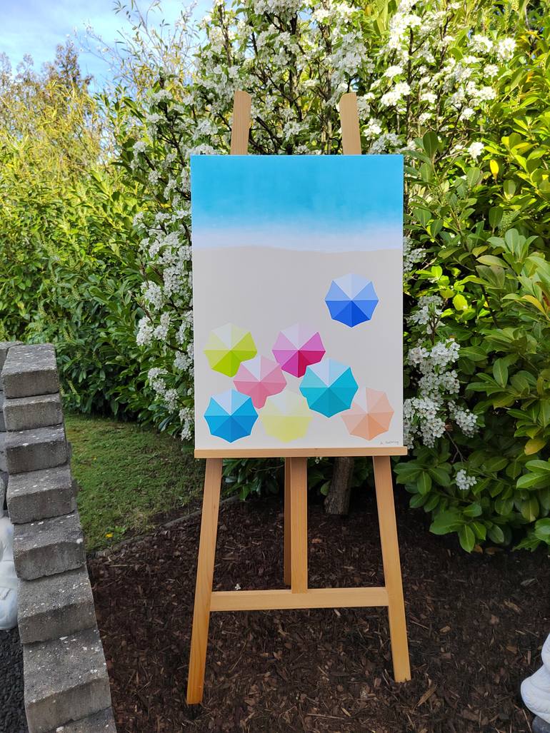 Original Art Deco Beach Painting by Anastasia Gehring