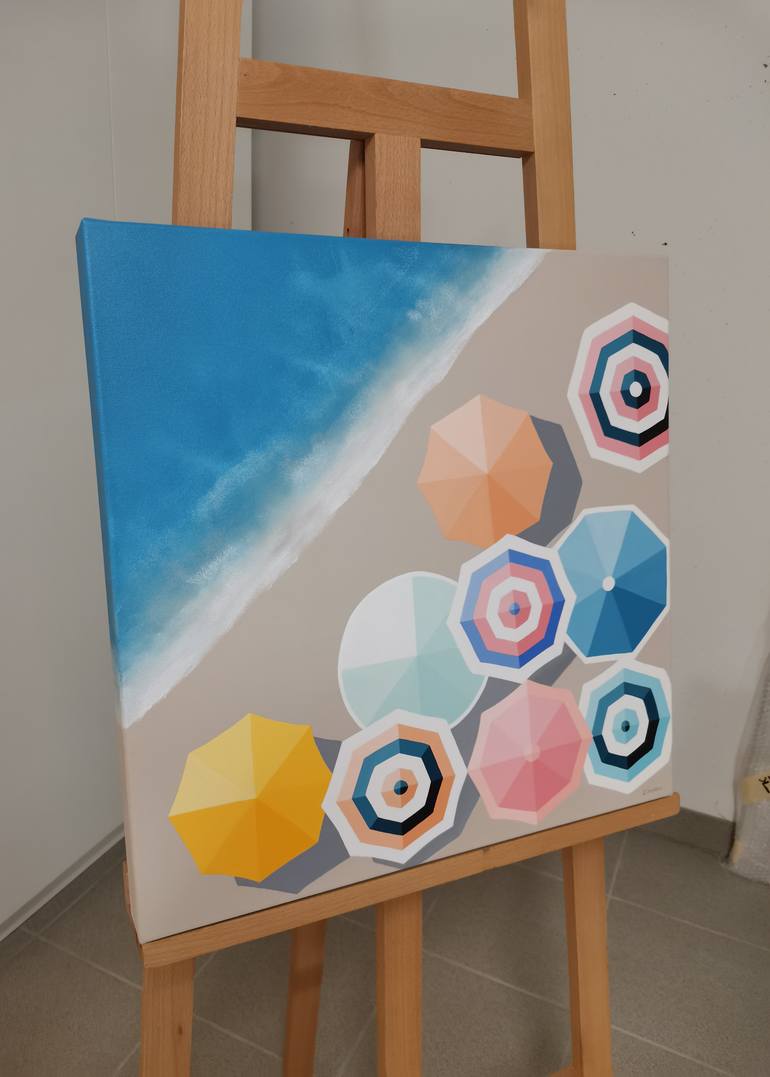 Original Art Deco Beach Painting by Anastasia Gehring