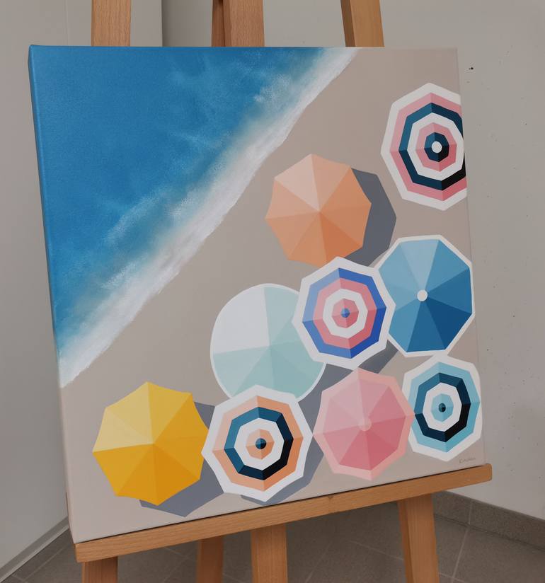 Original Art Deco Beach Painting by Anastasia Gehring