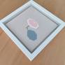 Venetian Rose in white wood frame / frame: 25 x 25 x 4,5 cm