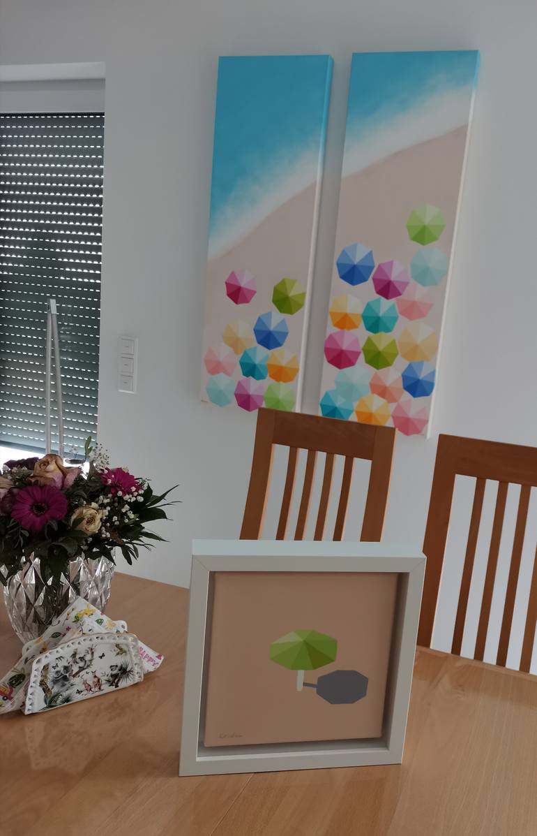 Original Art Deco Beach Painting by Anastasia Gehring