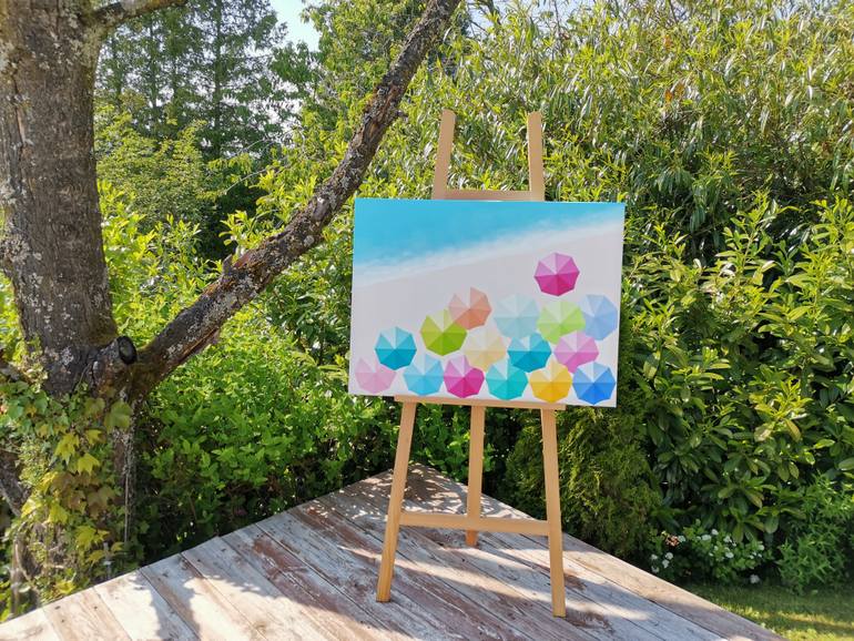 Original Art Deco Beach Painting by Anastasia Gehring
