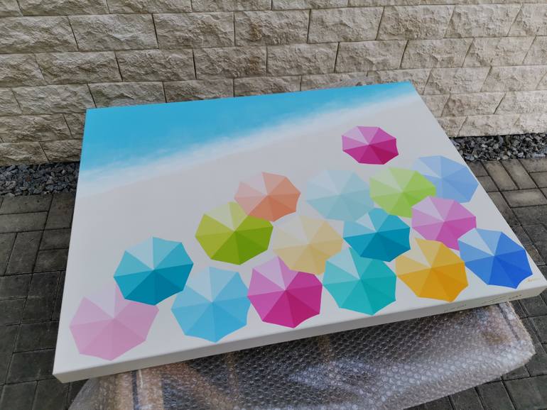 Original Art Deco Beach Painting by Anastasia Gehring