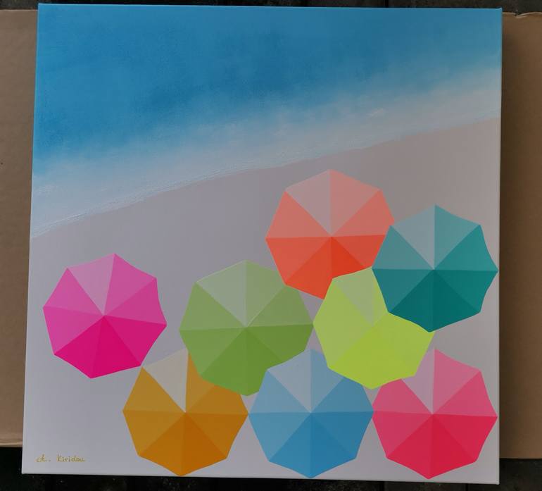 Original Art Deco Beach Painting by Anastasia Gehring