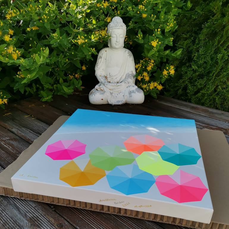 Original Art Deco Beach Painting by Anastasia Gehring