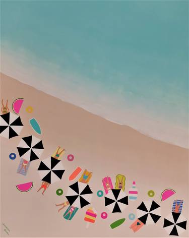 Original Art Deco Beach Paintings by Anastasia Gehring