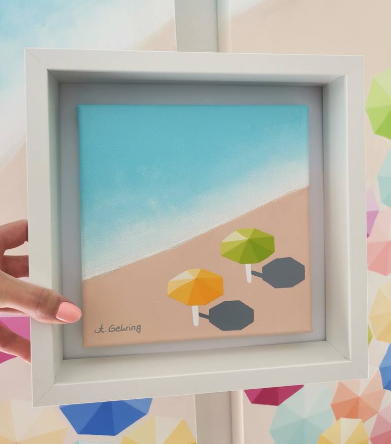 Original Art Deco Beach Painting by Anastasia Gehring