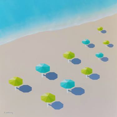Original Art Deco Beach Paintings by Anastasia Gehring