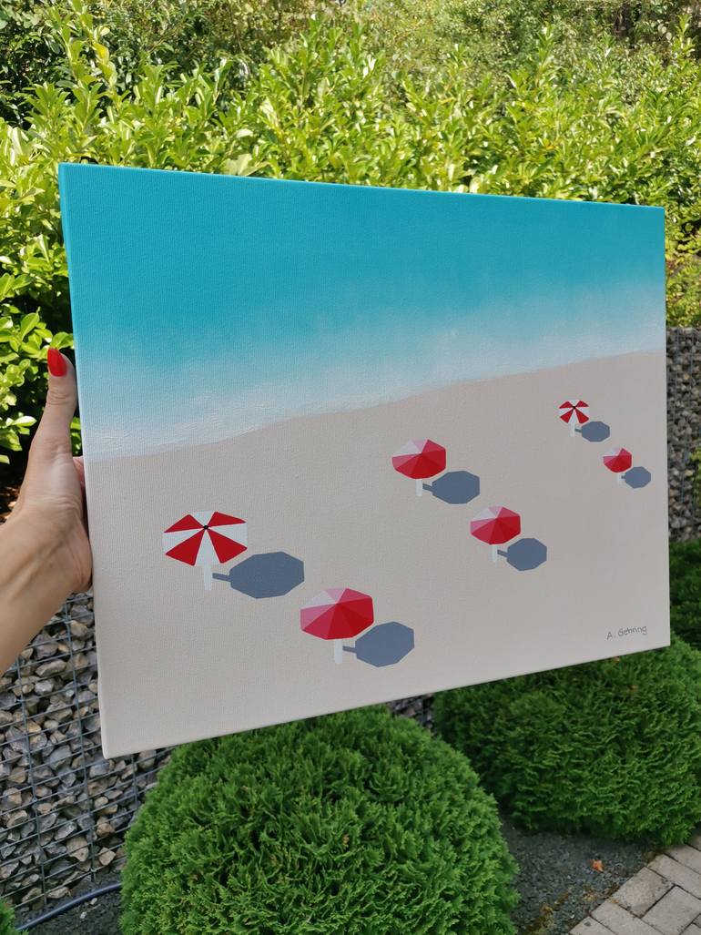 Original Art Deco Beach Painting by Anastasia Gehring