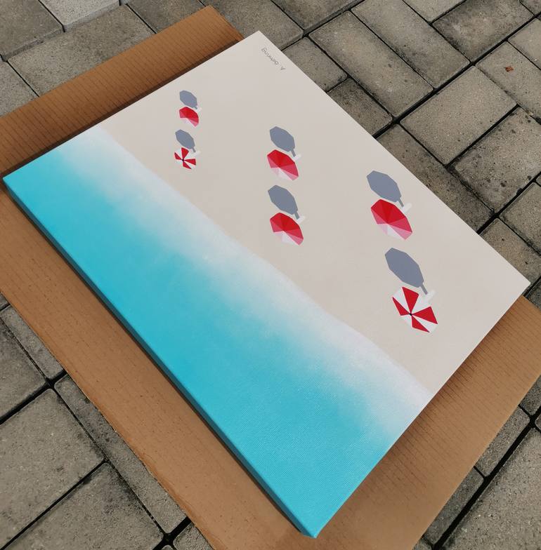 Original Art Deco Beach Painting by Anastasia Gehring