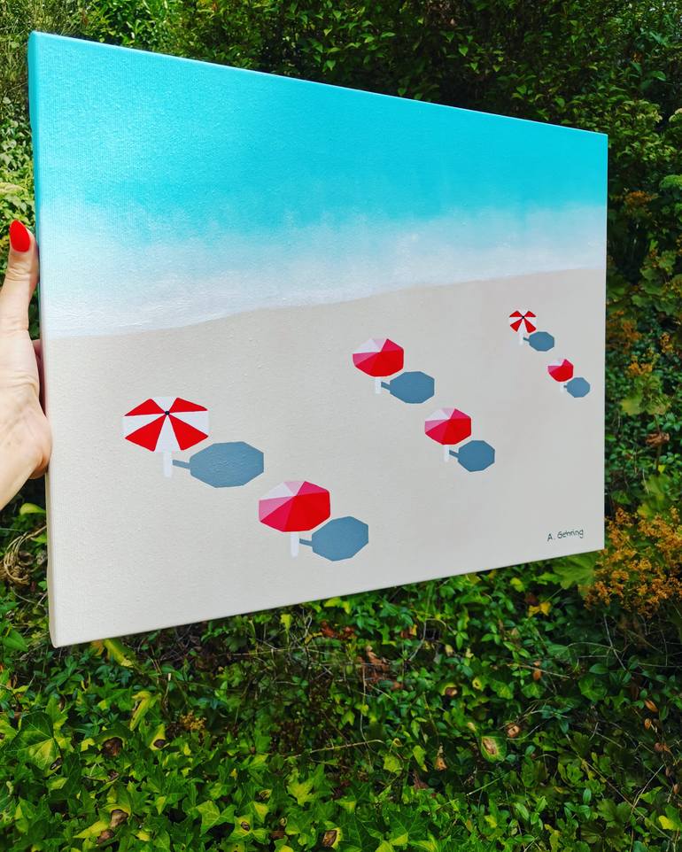 Original Art Deco Beach Painting by Anastasia Gehring