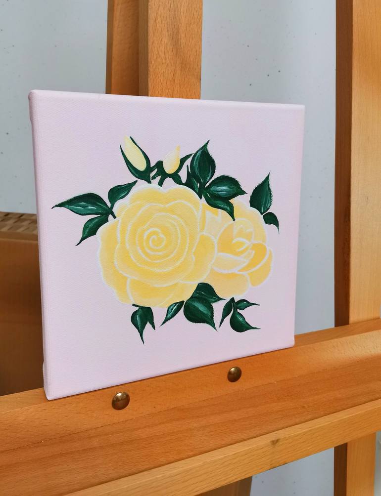 Original Art Deco Floral Painting by Anastasia Gehring