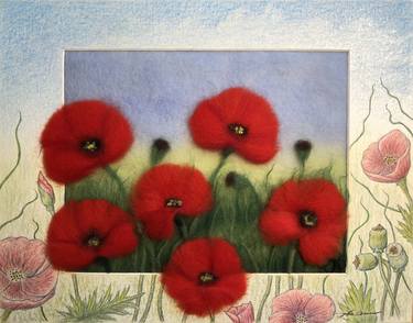 Painting "Field Of Poppies" Mixed Media thumb