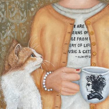 Original Contemporary Cats Painting by René Hein