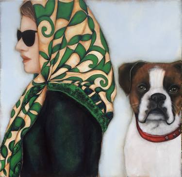 Original Figurative Dogs Paintings by René Hein