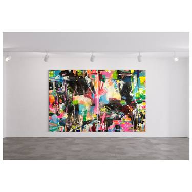 Original Abstract Expressionism Graffiti Paintings by Maria Esmar
