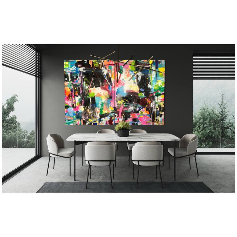 Original Abstract Expressionism Graffiti Painting by Maria Esmar