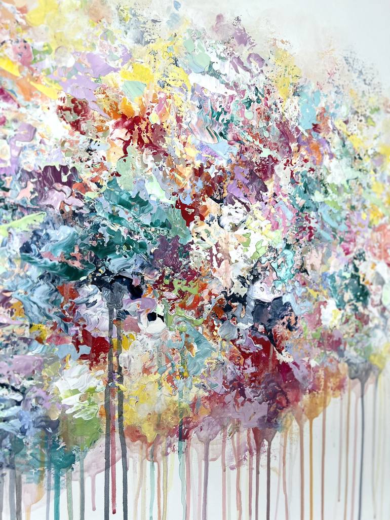 Original Abstract Floral Painting by Maria Esmar