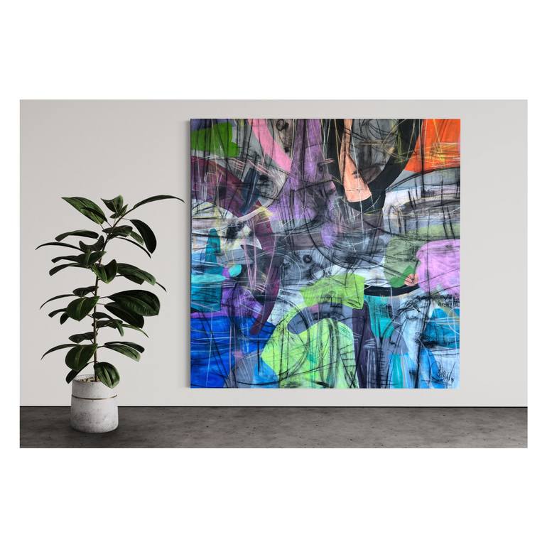 Original Abstract Expressionism Abstract Painting by Maria Esmar