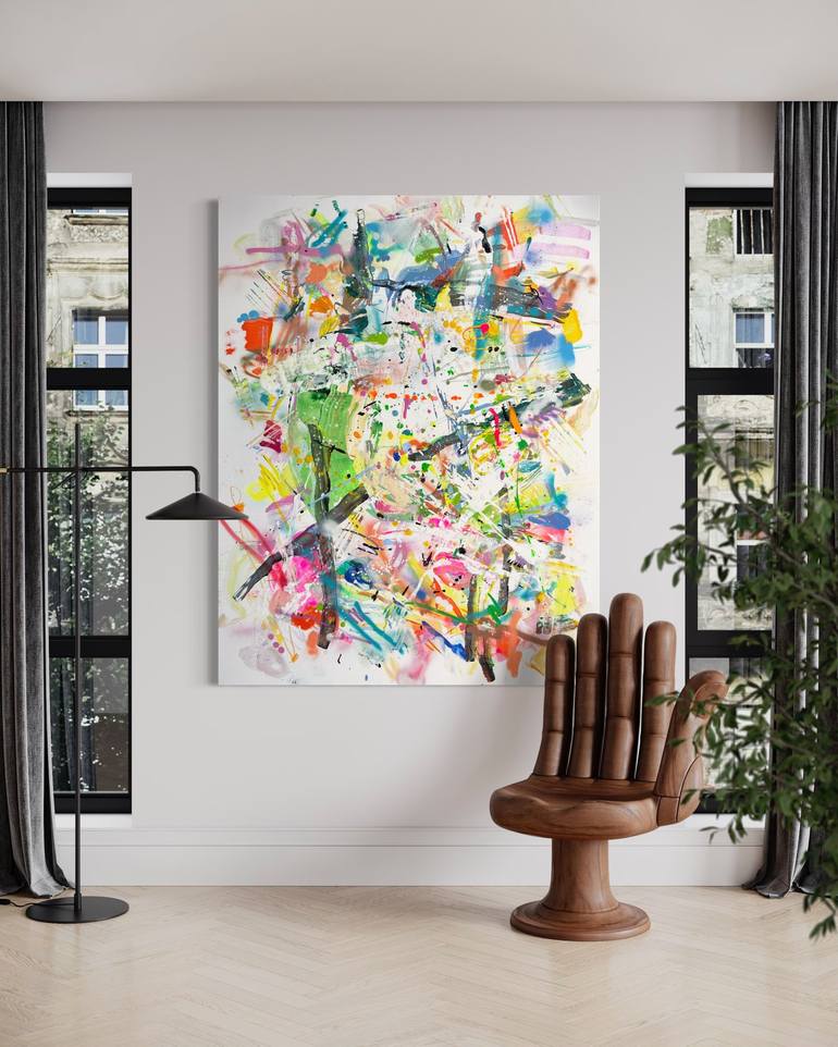 Original Abstract Expressionism Abstract Painting by Maria Esmar