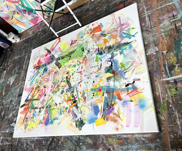 Original Abstract Expressionism Abstract Painting by Maria Esmar