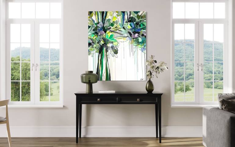 Original Abstract Floral Painting by Maria Esmar