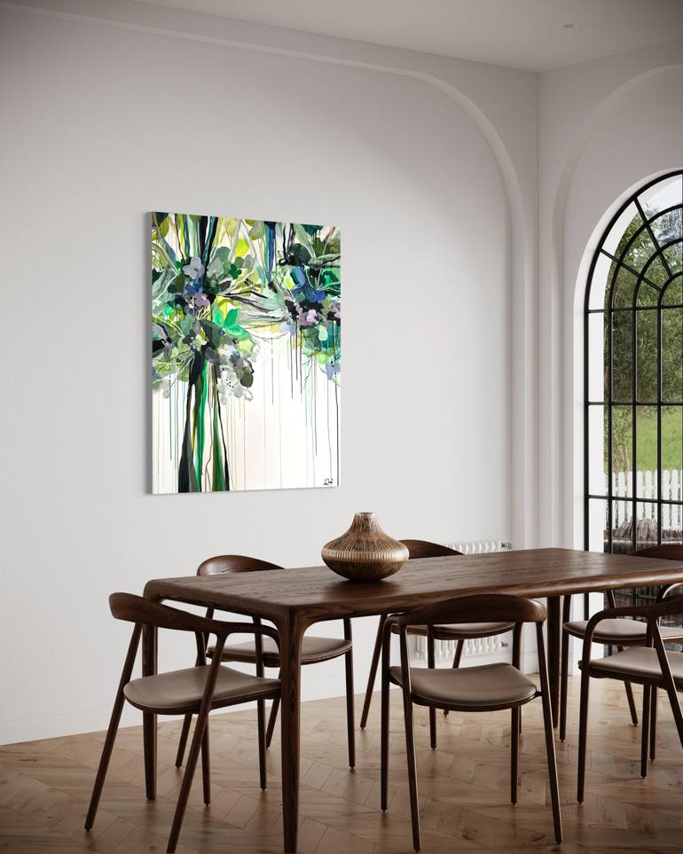 Original Abstract Floral Painting by Maria Esmar