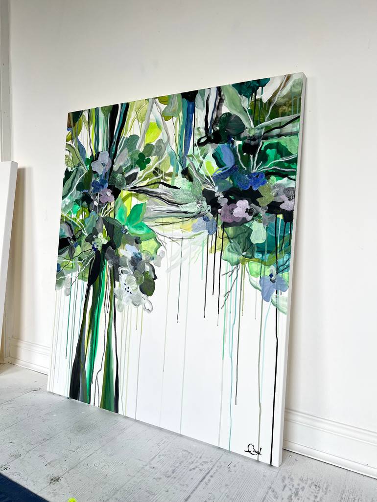 Original Abstract Floral Painting by Maria Esmar