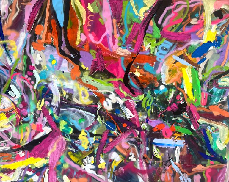 Original Abstract Expressionism Abstract Painting by Maria Esmar