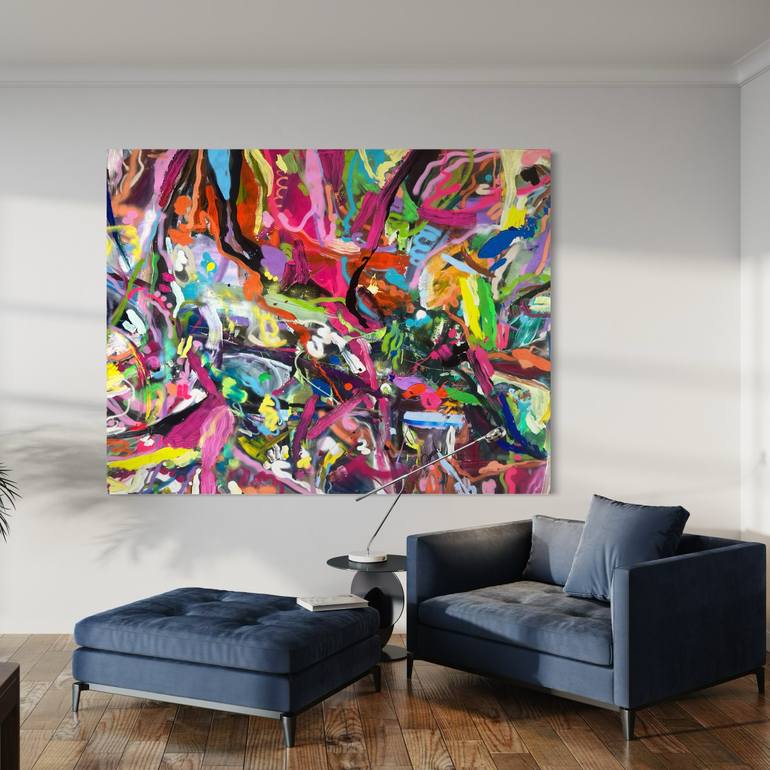 Original Abstract Expressionism Abstract Painting by Maria Esmar