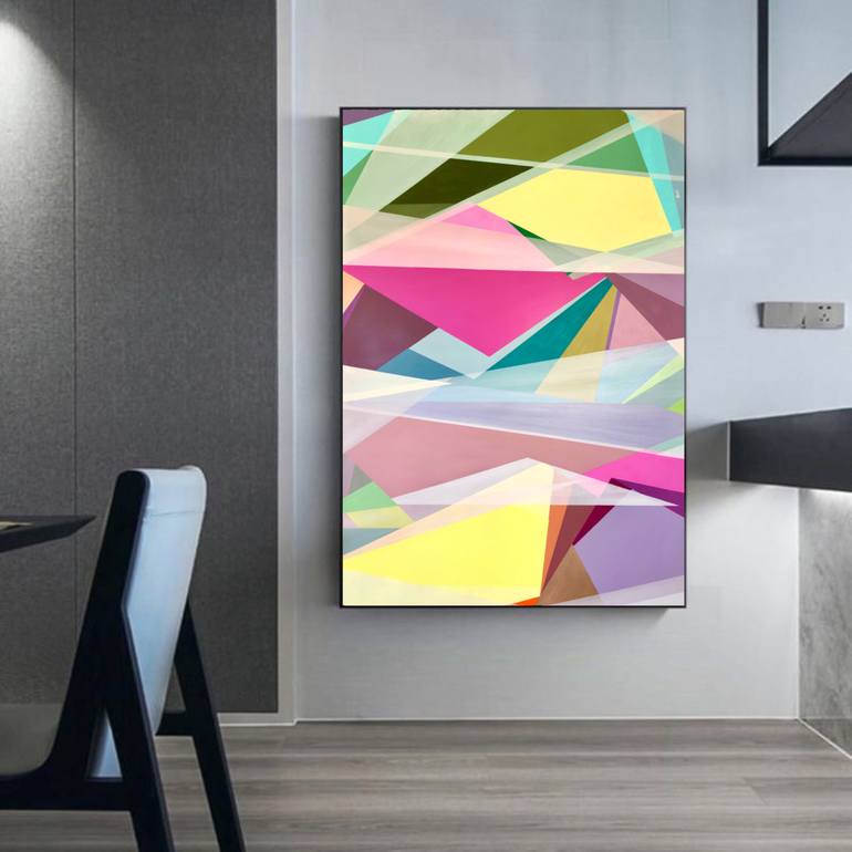 Original Abstract Geometric Painting by Maria Esmar