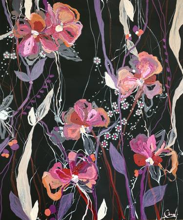 Original Abstract Floral Paintings by Maria Esmar