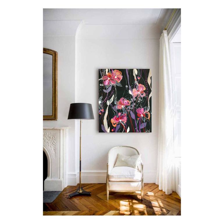 Original Abstract Floral Painting by Maria Esmar