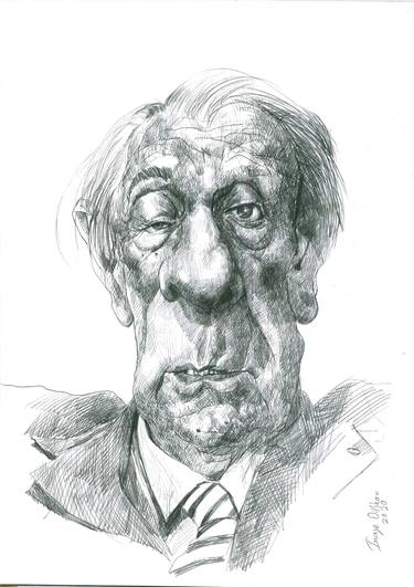 caricature of Jorge Luis Borges thumb