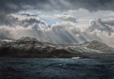 Hurtigruten coastal ship Nordjsternen off Svalbard thumb