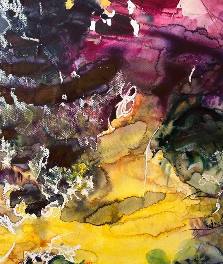 Original Abstract Painting by Mariya Klymenko  Abstract Art on Paper  Summer Time
