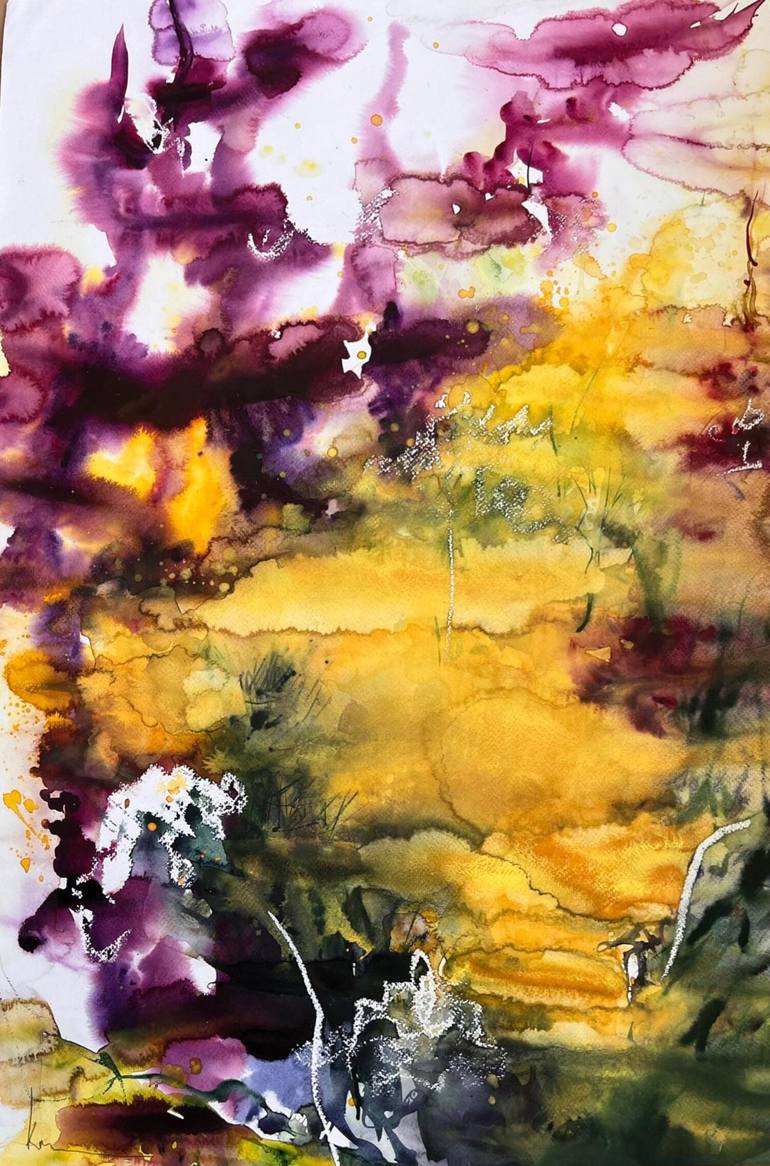 Summer buy - Abstract ORIGINAL Watercolor Painting