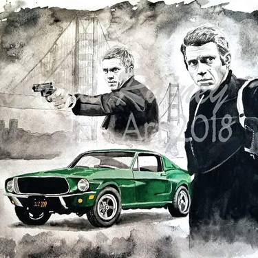 Steve McQueen Bullitt Art thumb