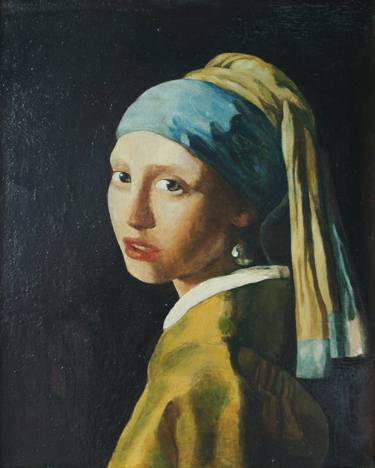 Reproduction of Vermeer's "Girl with a Pearl Earring" from 1665 thumb