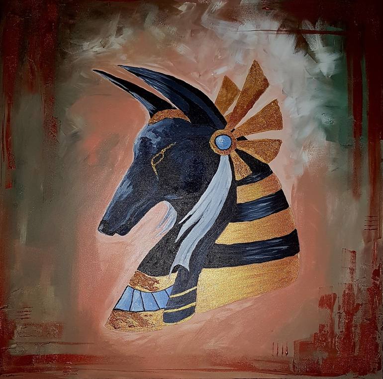 Anubis Painting By Olga Benke Saatchi Art